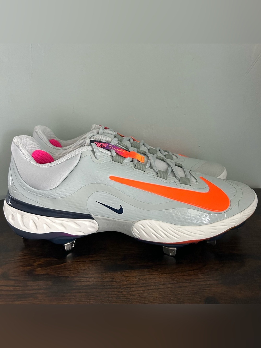 Nike Alpha Huarache Elite 4 Low Grey Metal Baseball Cleats Mens 11.5 HV6868-001